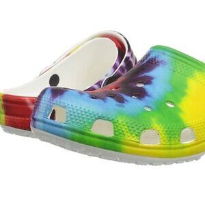 Crocs Classic Clog – Women’s Size 9 – Rainbow Tie Dye – Gently Used Slip-On